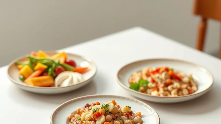 Three plates of different sizes set on a plain table, used to compare portion sizes